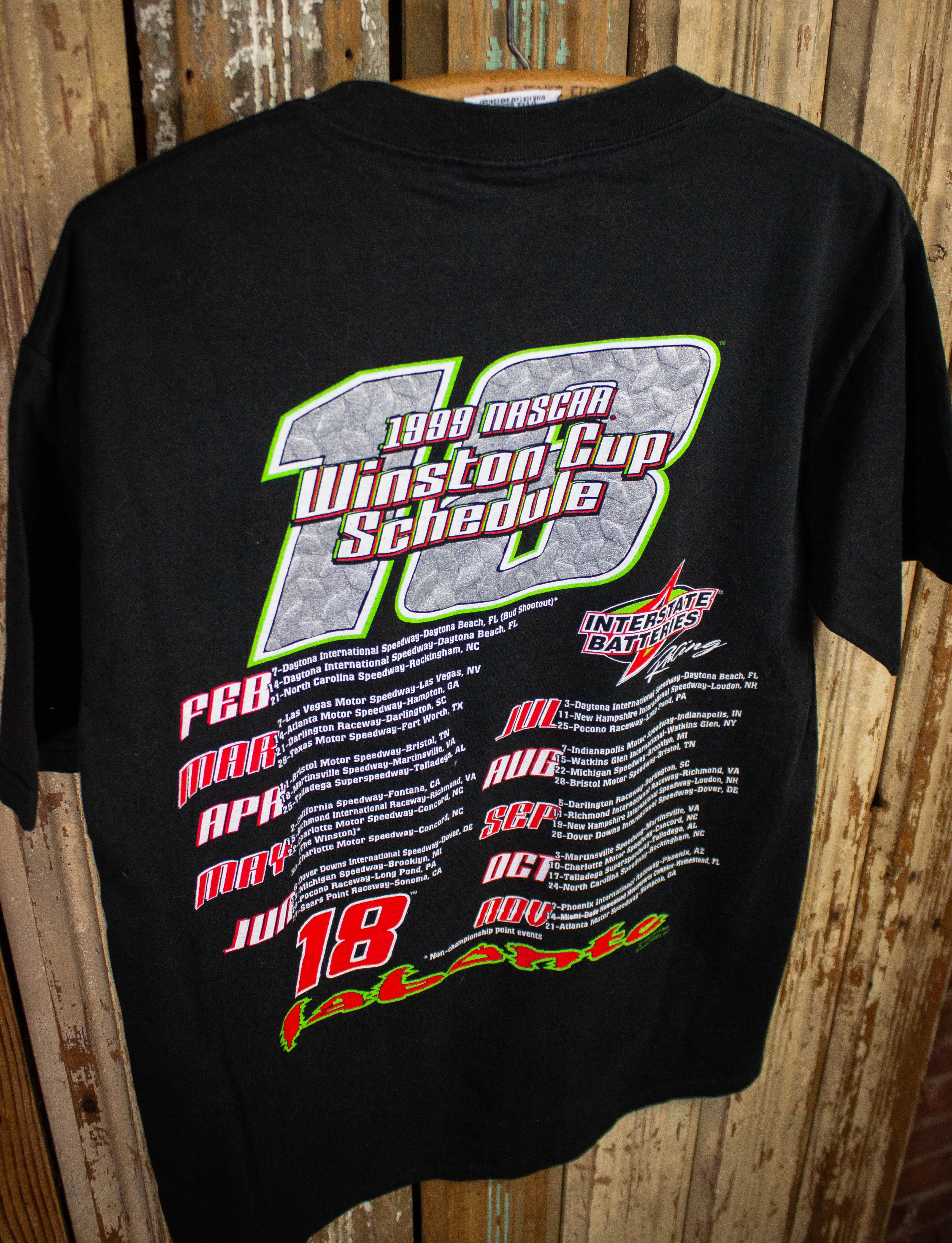 Vintage Bobby Labonte Blazing Nascar Graphic T Shirt 1999 Black Medium