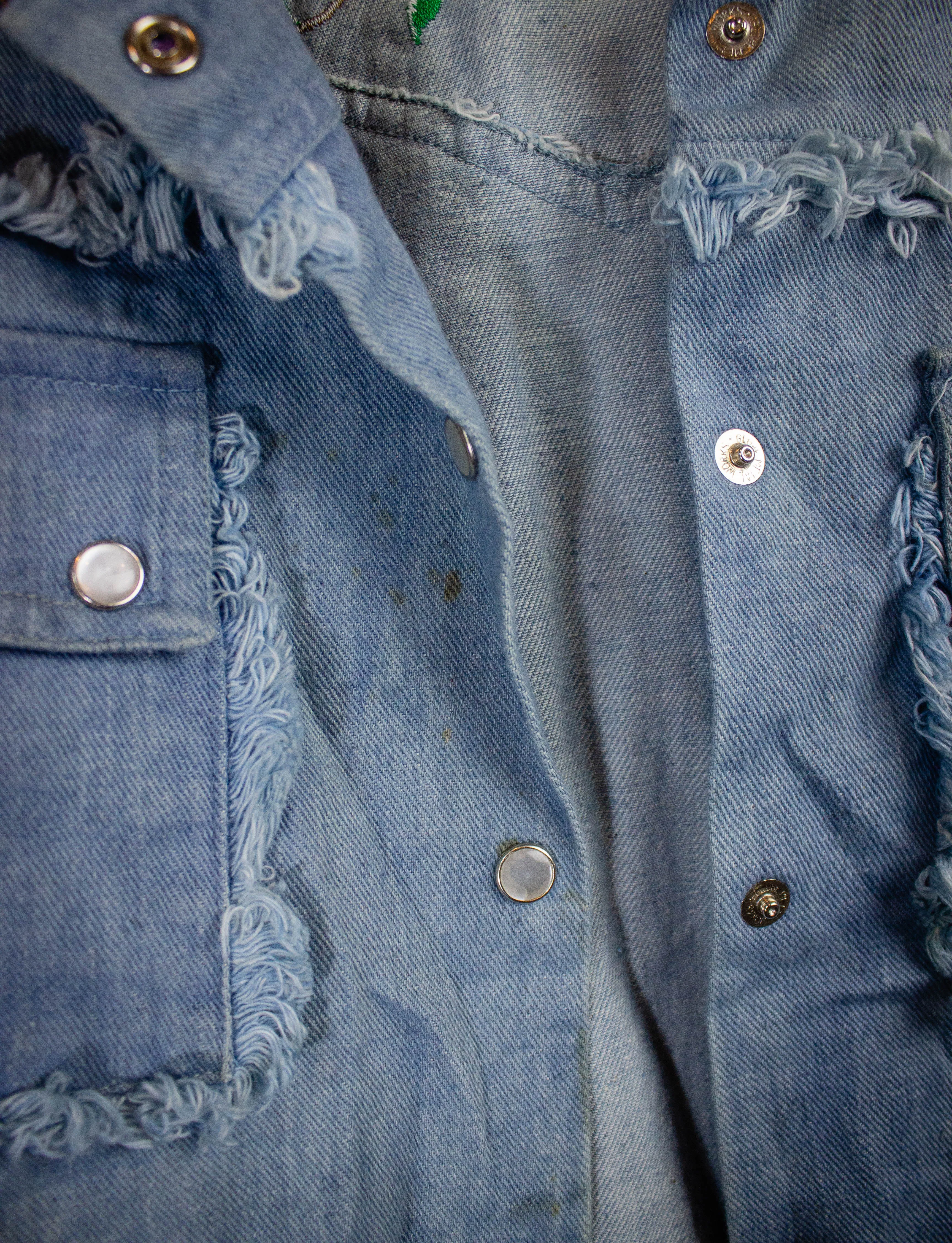 Vintage Denim Light Wash Crop Jacket 1970s S