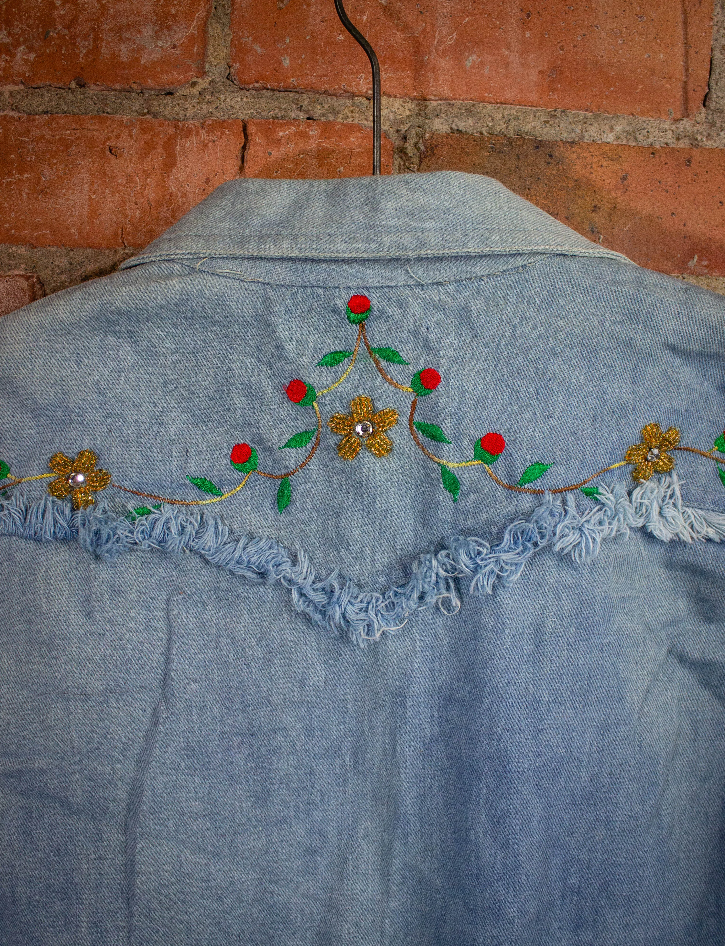 Vintage Denim Light Wash Crop Jacket 1970s S