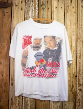 Vintage Jay-Z 50 Cent Rock The Mic Rap T Shirt 2003 White XL