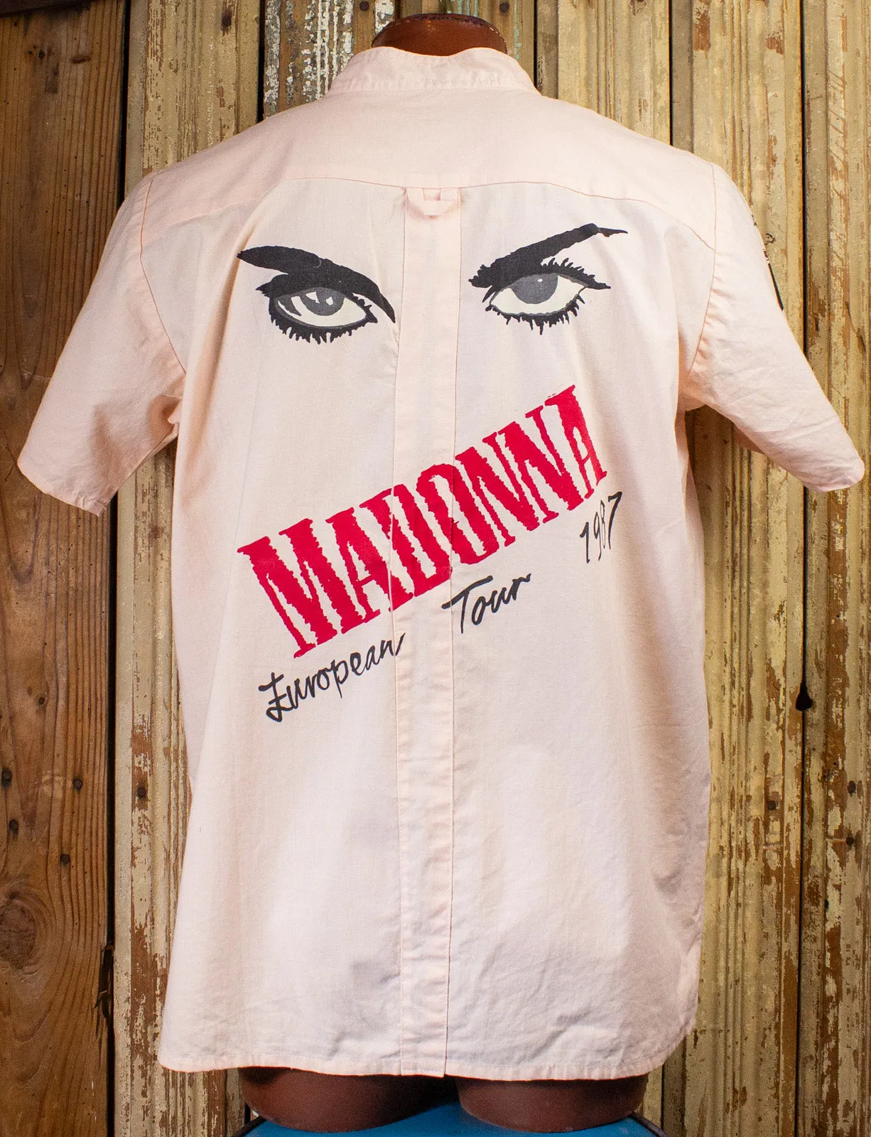 Vintage Madonna Who's That Girl Trucking Crew Button Up Shirt 1987 Pink XL