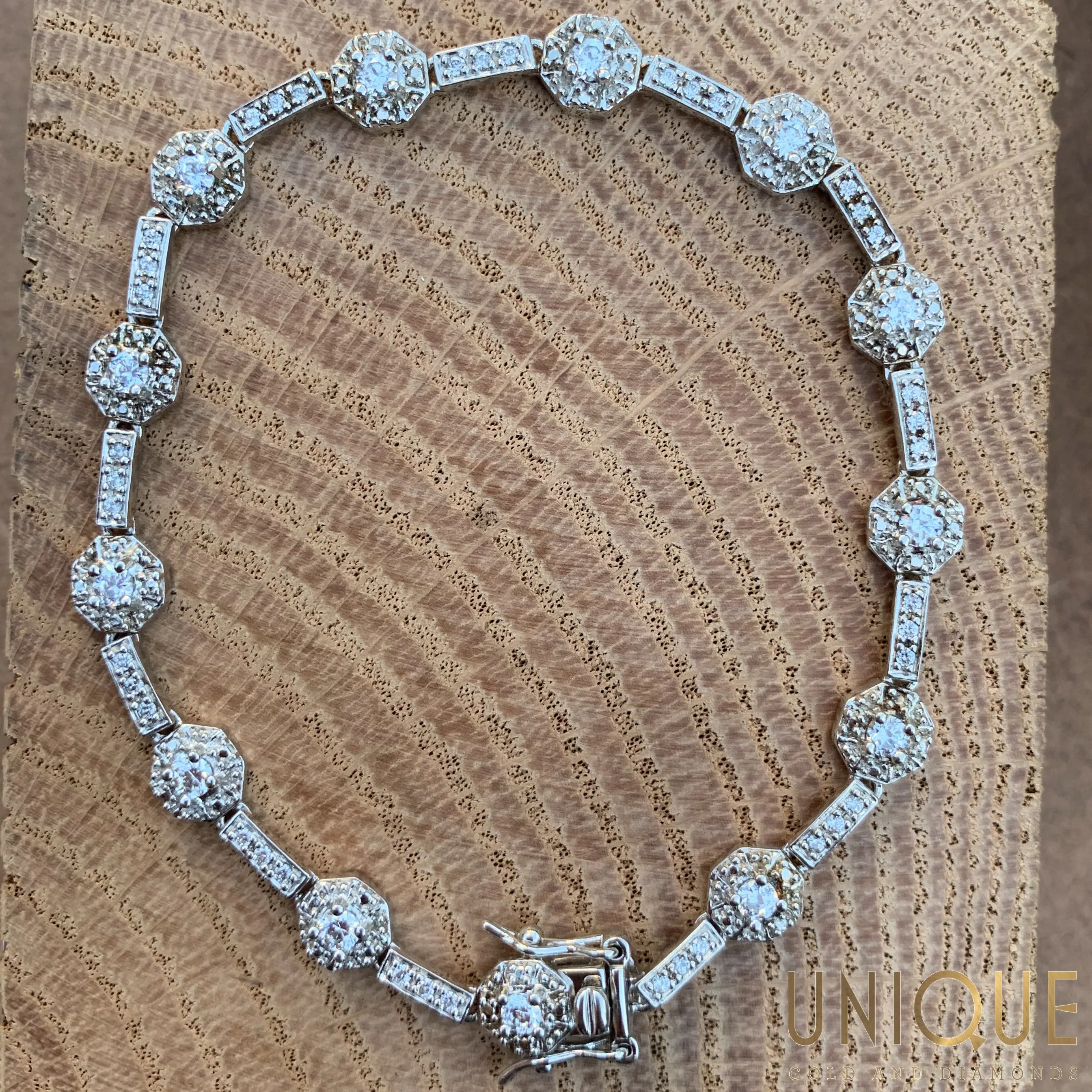 Vintage Sterling Silver CZ Bracelet