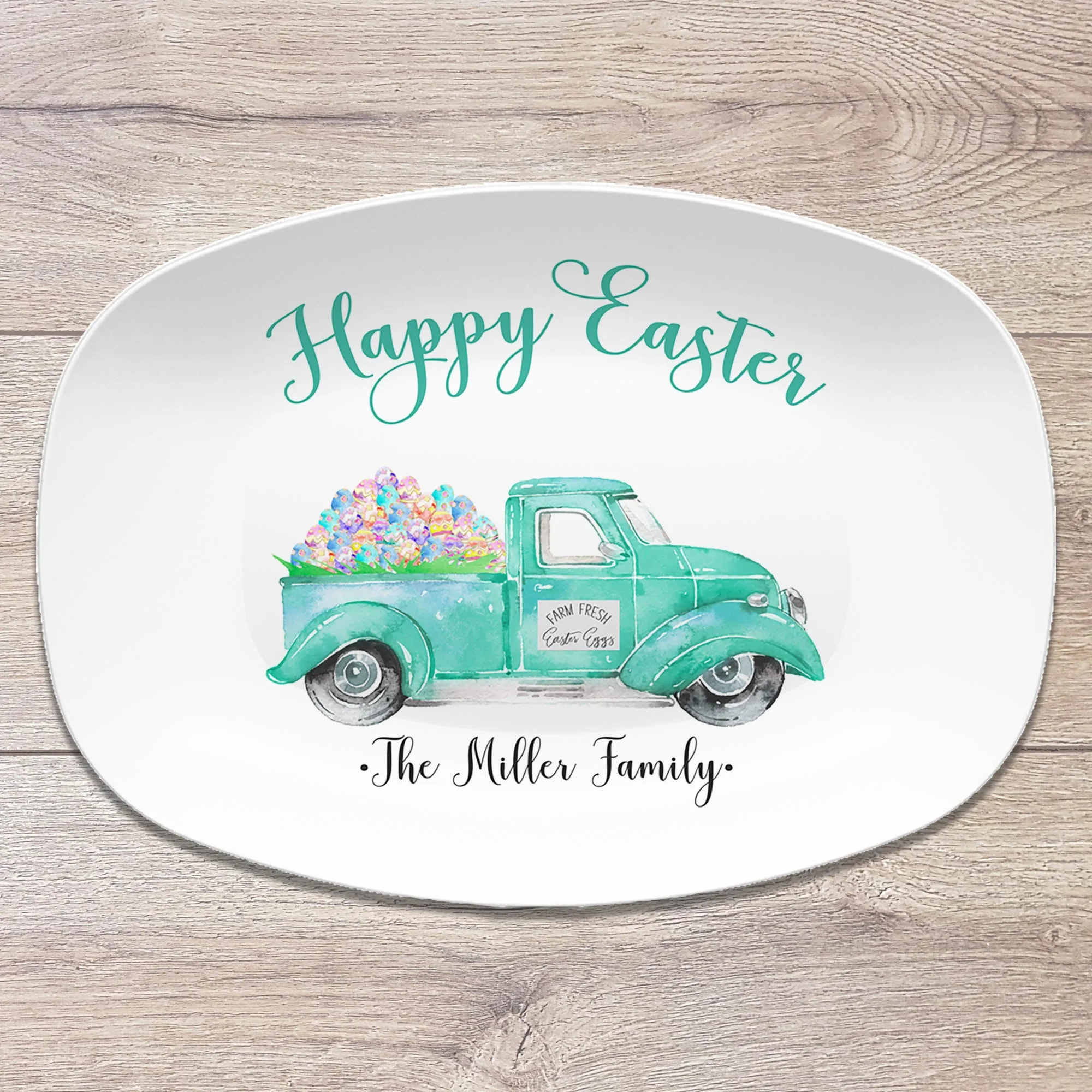 Vintage Truck Easter Platter