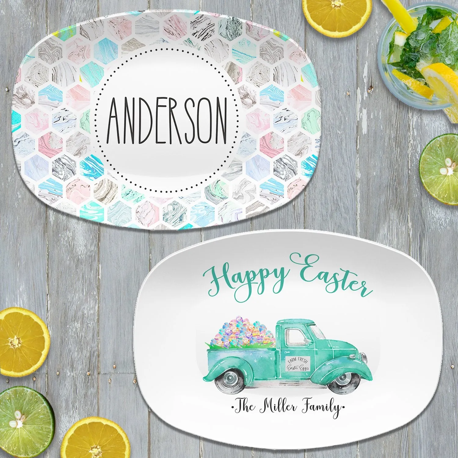 Vintage Truck Easter Platter