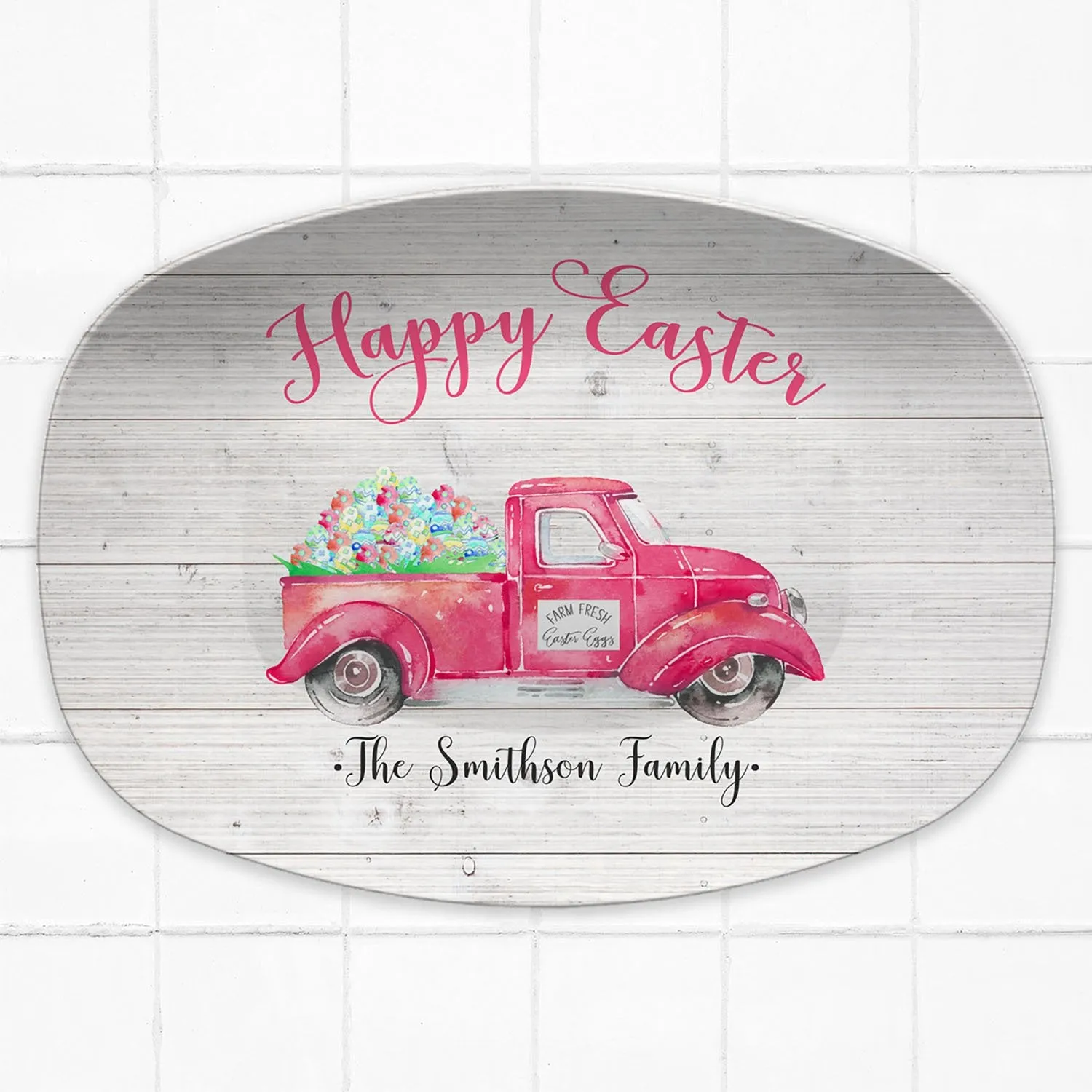 Vintage Truck Easter Platter