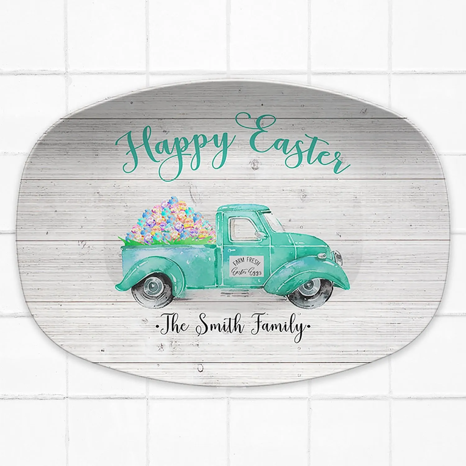 Vintage Truck Easter Platter