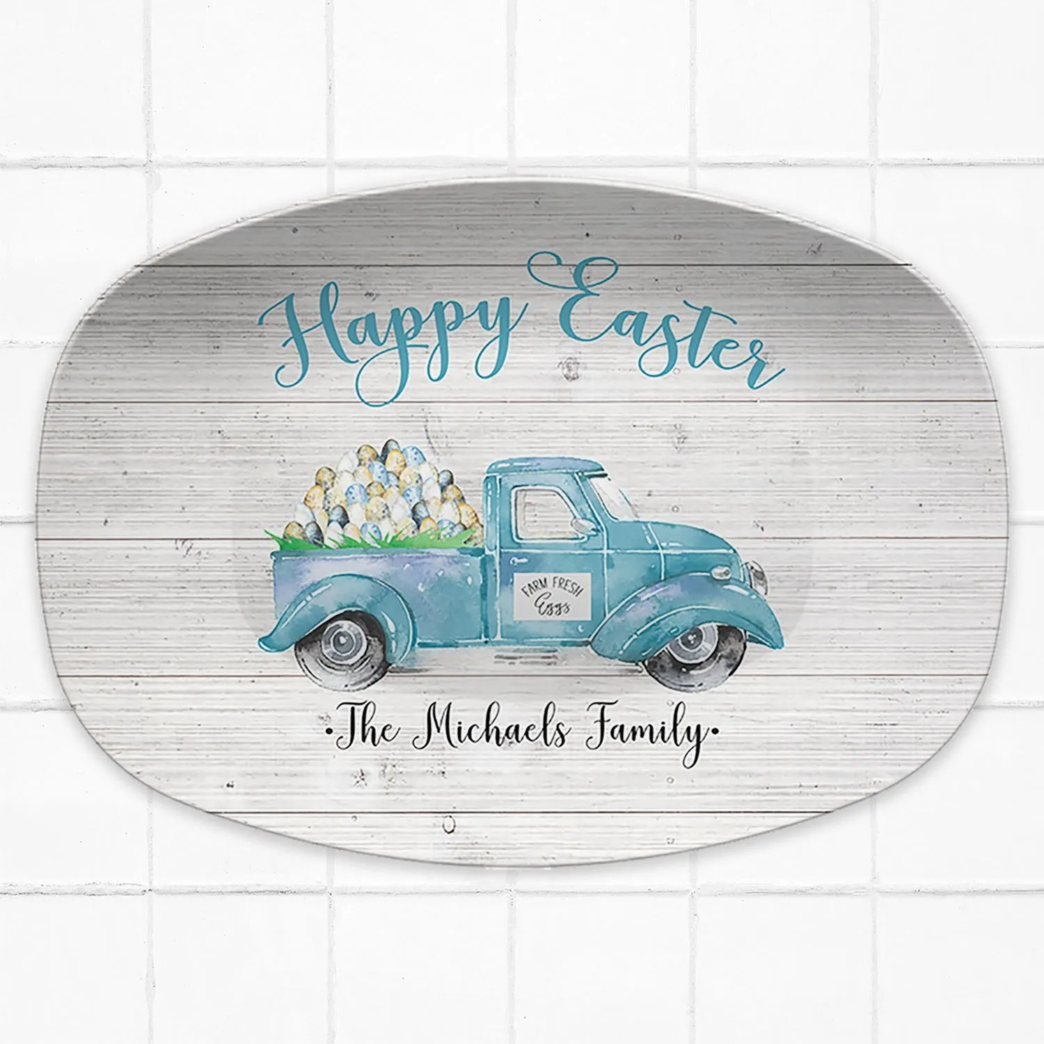 Vintage Truck Easter Platter