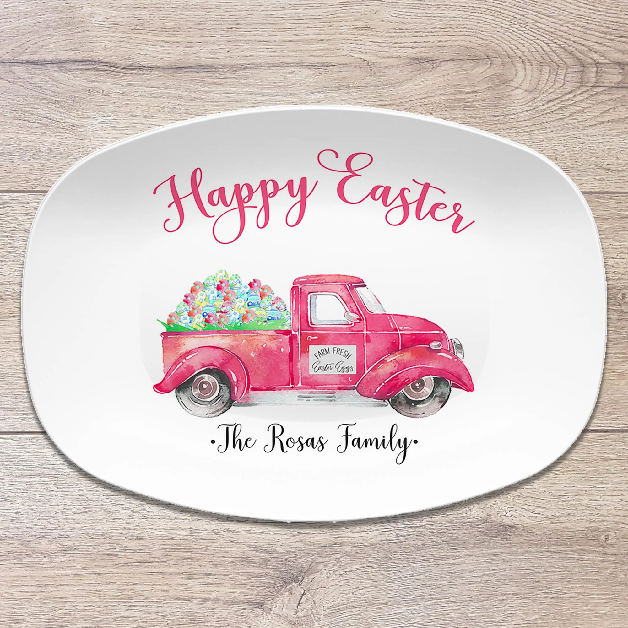 Vintage Truck Easter Platter