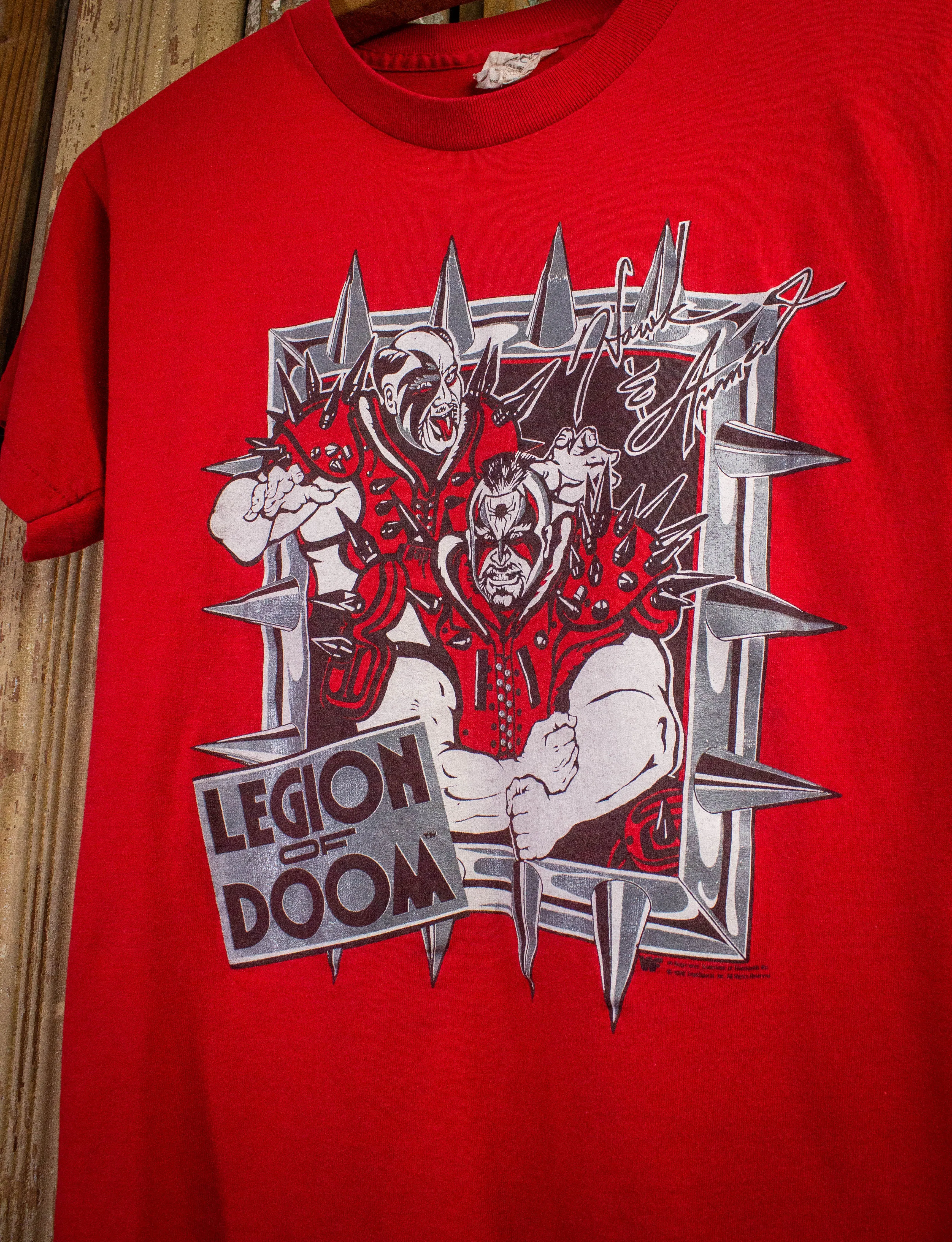 Vintage WWF Legion of Doom Graphic T Shirt 1990 Red XS