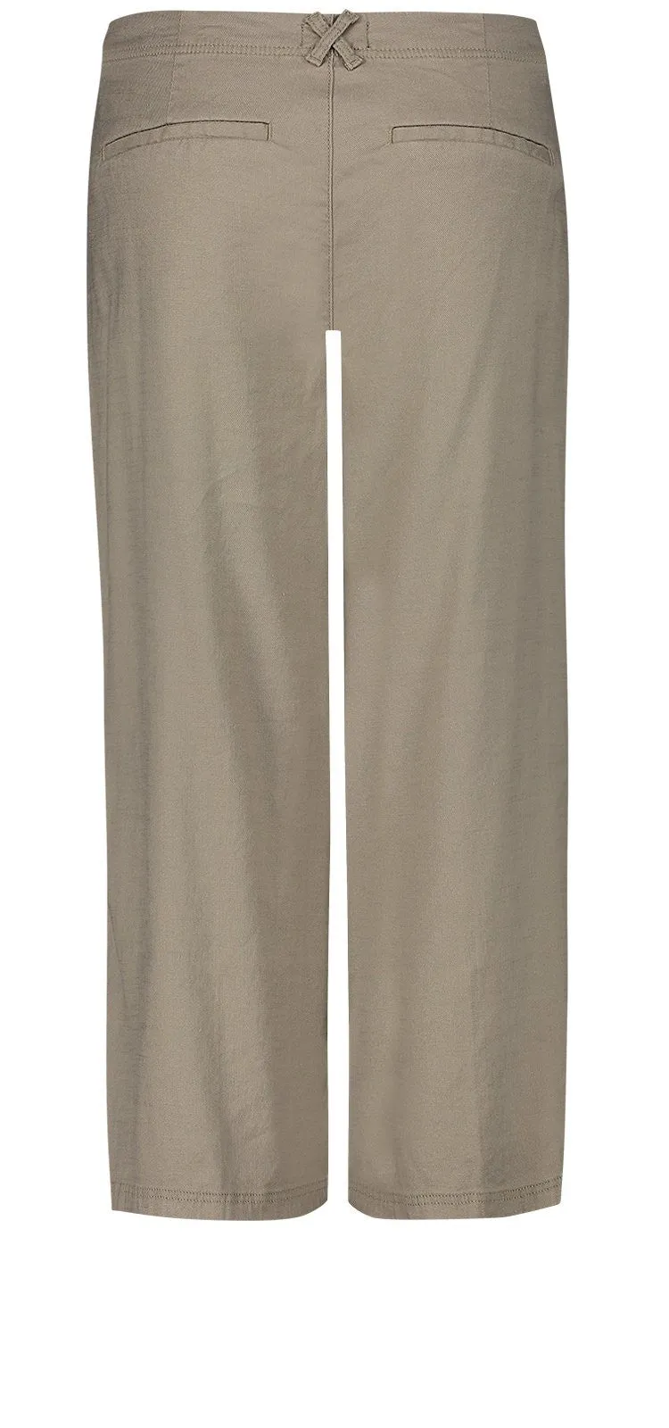 Wide Leg Crop Grijs Stretch Linnen | Wet Sand