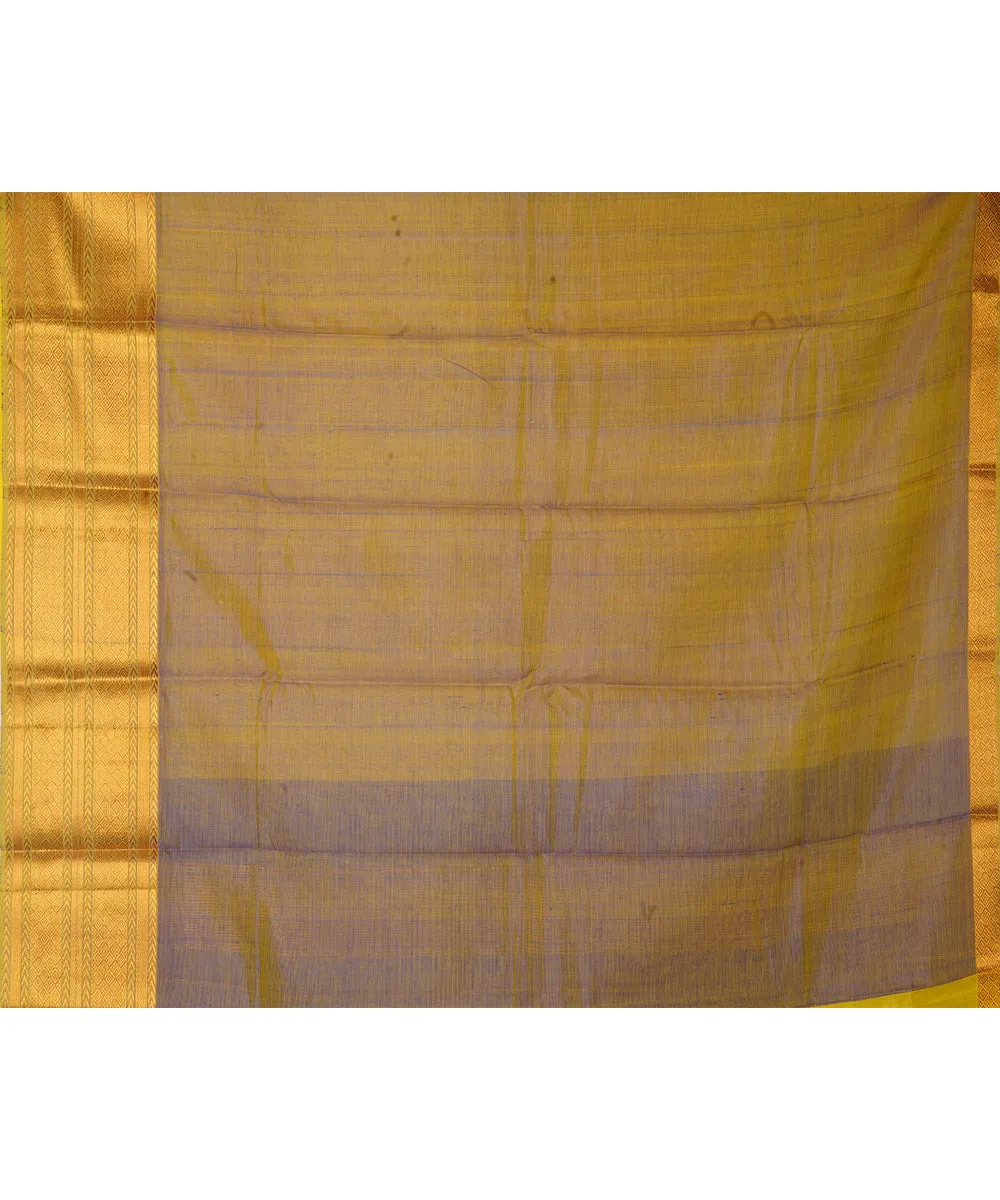 Yellow handloom mangalagiri cotton silk saree